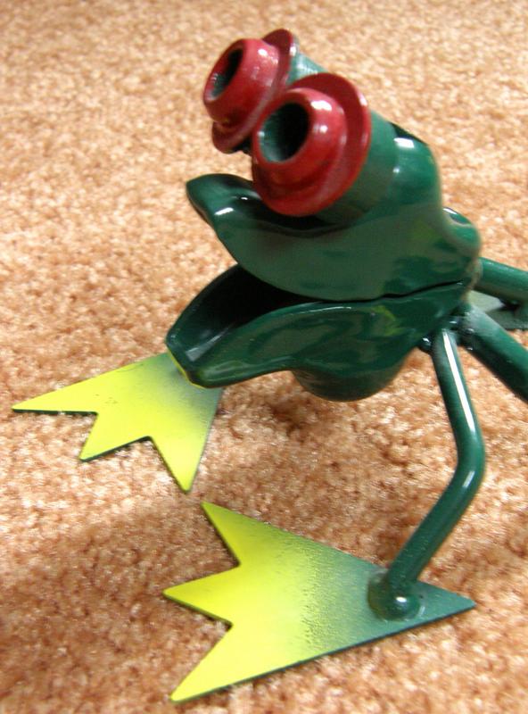 decorative metal frog