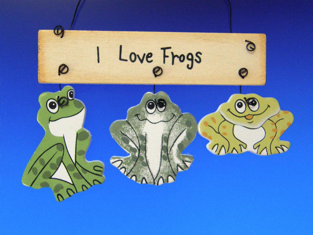 a three-frog mobile set