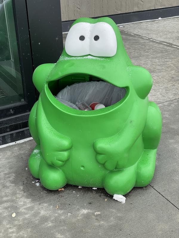 frog trash can