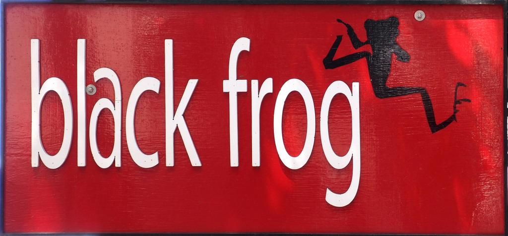 sign for the Black Frog eatery in Vancouver