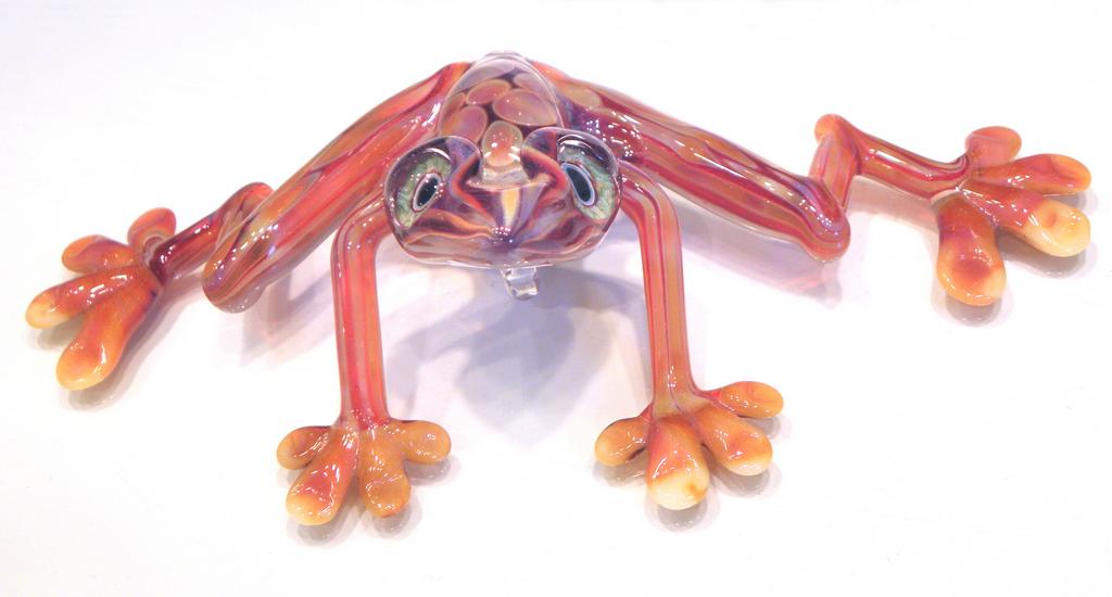 glass art frog