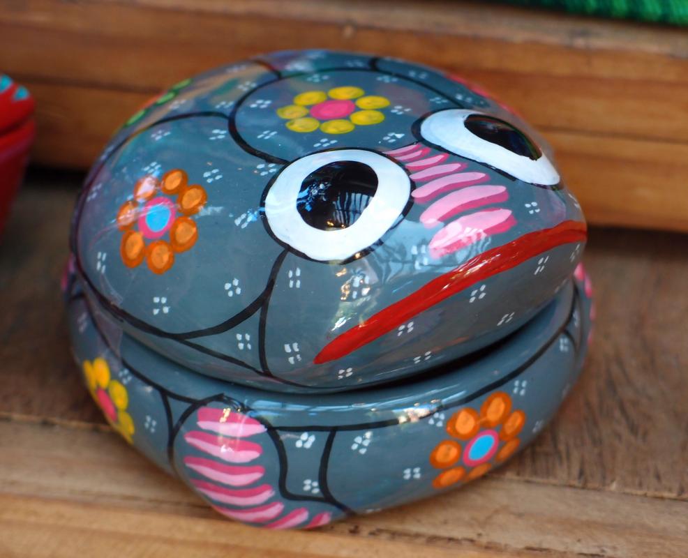 colorful ceramic frog