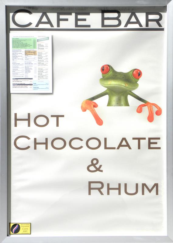 froggy cafe-bar advertisement