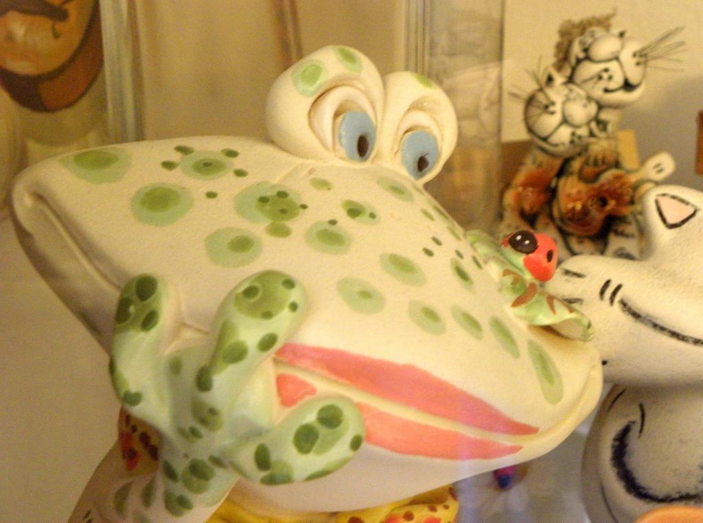 whimsical ceramic frog