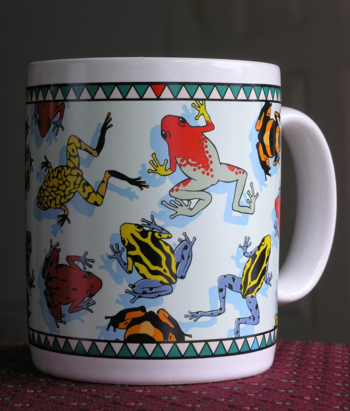 ceramic mug with frog motif