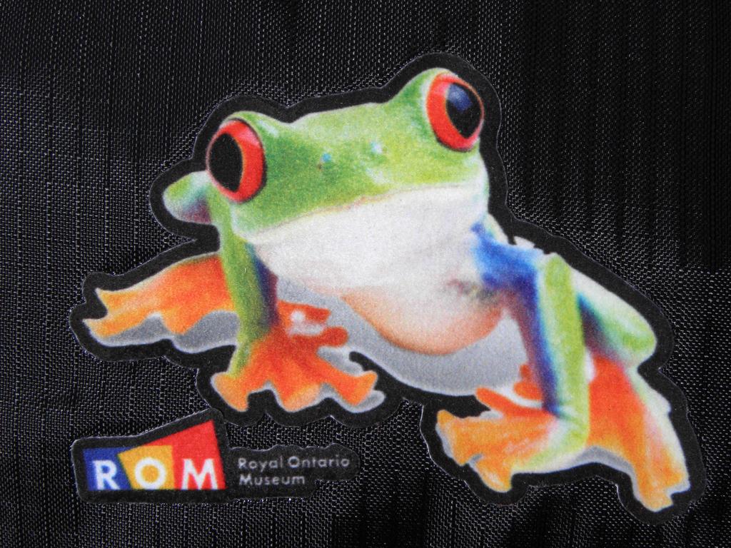 frog-motif on backpack