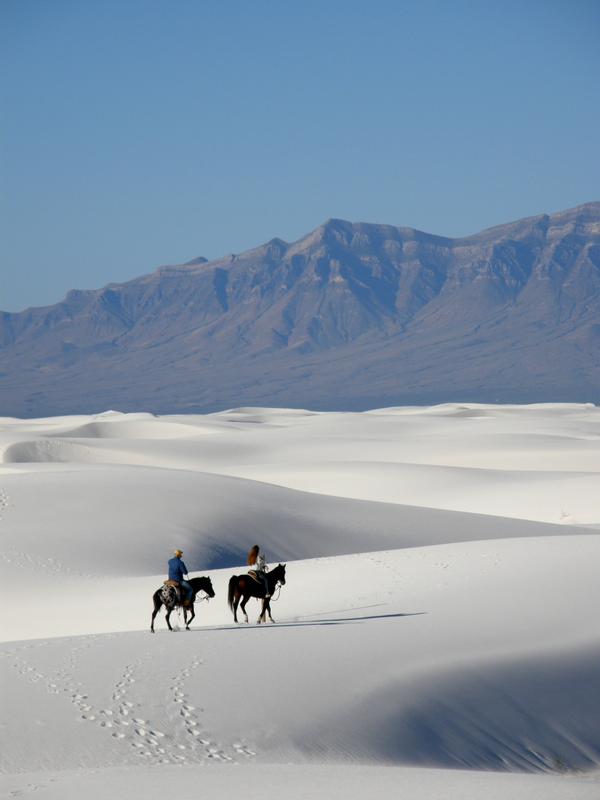 horseback riders in White Sands