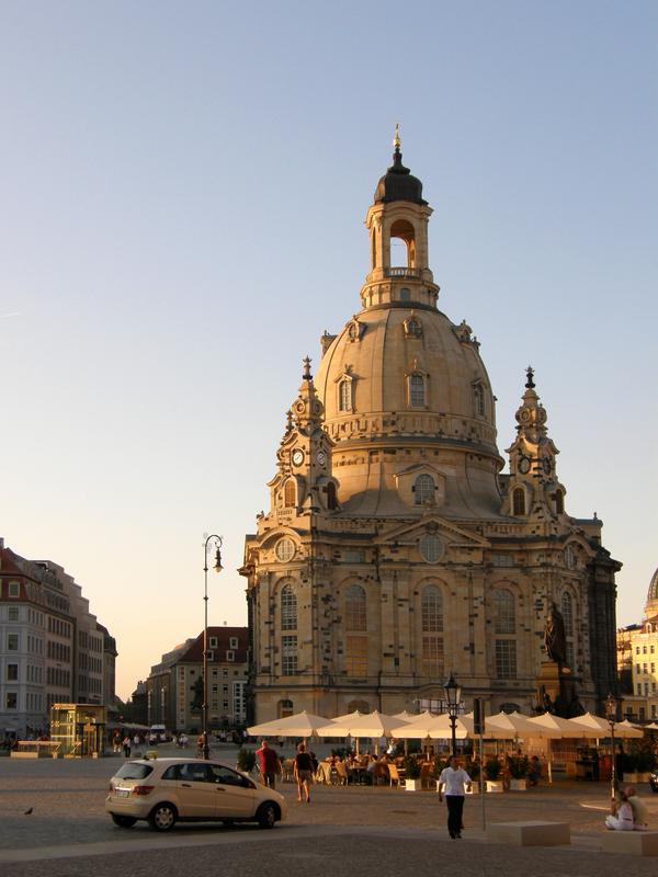 recently-rebuilt Frauenkirche at Dresden in Germany