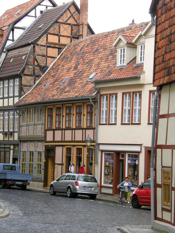 half-timbered houses at the World Heritage Site of Quedlinburg in Germany