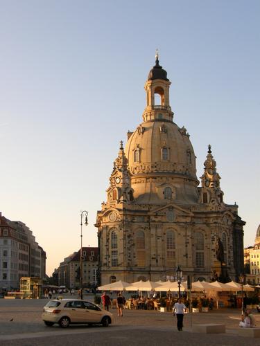 recently-rebuilt Frauenkirche at Dresden in Germany
