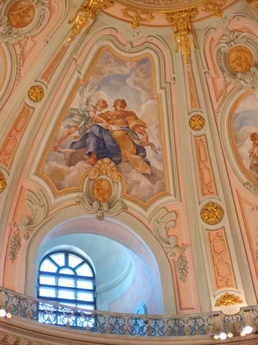 fresco on the interior dome of Frauenkirche at Dresden in Germany