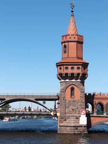 one of many bridges crossing the Spree River at Berlin in Germany