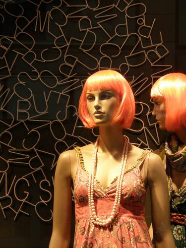 modern-art mannequin within a store window display in west Germany