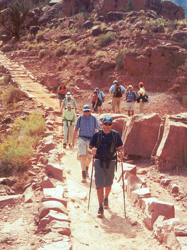 hiking group on the South Kaibab Trail in the Grand Canyon, Arizona
