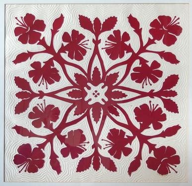 hand-painted quilt paper casting from Hawaii
