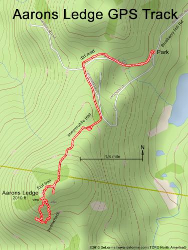 GPS trail in March at Aarons Ledge in southern New Hampshire