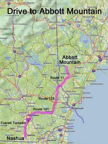 Abbott Mountain drive route