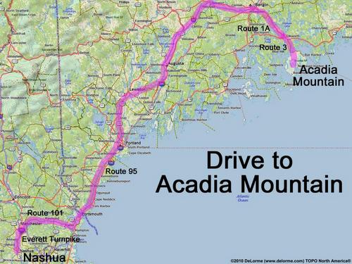 Acadia Mountain drive route