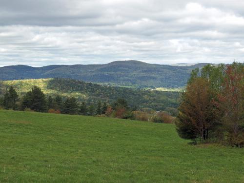 open field view in May from the trail to Acorn Hill in western New Hampshire