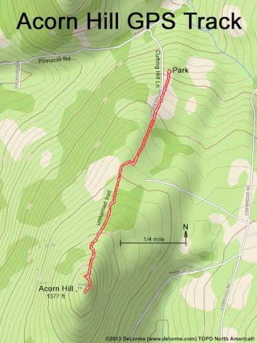 GPS track to Acorn Hill in western New Hampshire