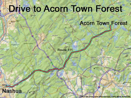Acorn Town Forest drive route