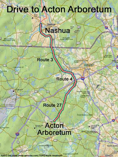 Acton Arboretum drive route