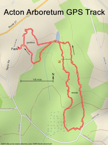 GPS track in September at Acton Arboretum in northeast MA