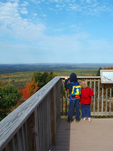 Carl and Talia on the Mount Agamenticus viewing platform in Maine