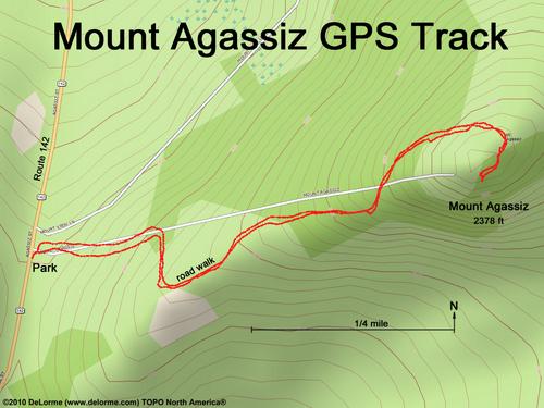GPS track to Mount Agazziz in New Hampshire