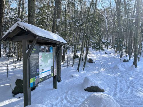kiosk and trail start in January at Agassiz Rock near Essex in northeast Massachusetts