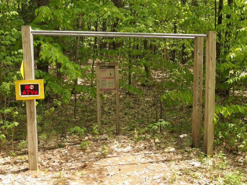 Overhead Ladder exercise station on the Fitness Loop at Ahern State Park in New Hampshire