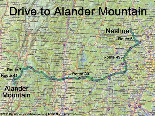 Alander Mountain drive route