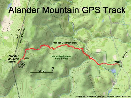GPS track at Alander Mountain in southwestern Massachusetts