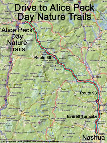 Alice Peck Day Nature Trails drive route