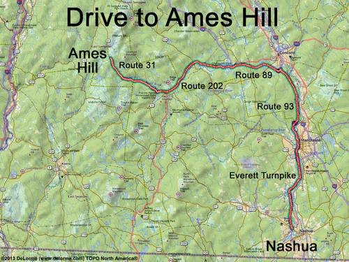 Ames Hill drive route