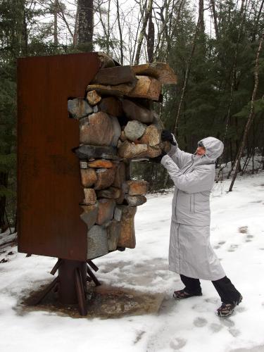 Andee in February at Old Man in the Mountain's New Home at Andres Institute of Art in southern New Hampshire