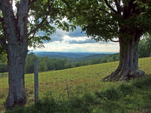 distant mountain view in August from Merck Forest and Farmland near Antone Mountain in southwest Vermont
