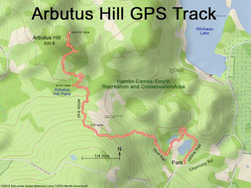 GPS track in January at Arbutus Hill in New Hampshire