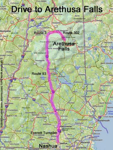 Arethusa Falls drive route
