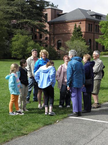 visitors at the Arnold Arboretum in Massachusetts