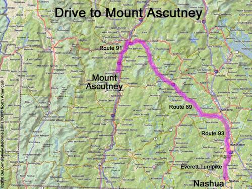 Mount Ascutney drive route