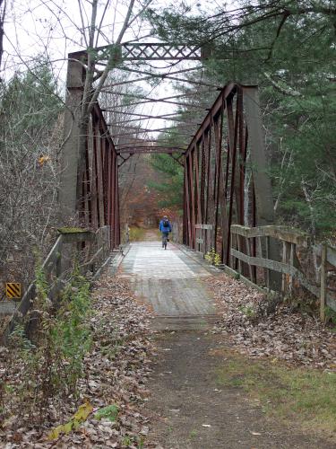 old railroad bridge on the Ashuelot River Rail Trail in southwestern New Hampshire