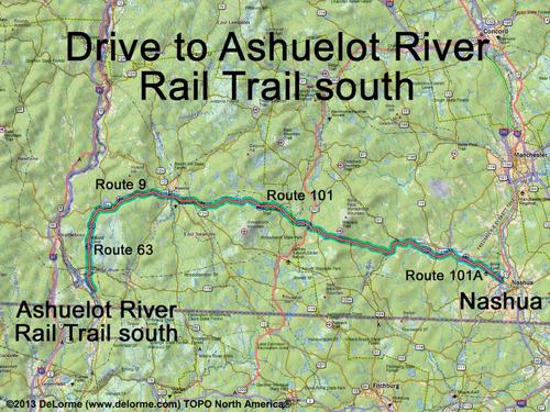 Ashuelot River Rail Trail south drive route