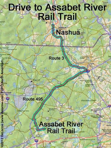 Assabet River Rail Trail drive route