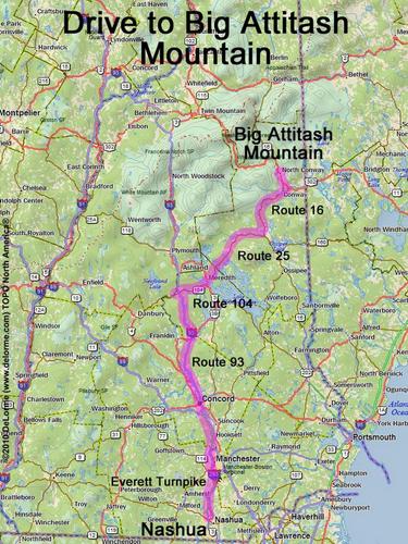 Big Attitash Mountain drive route