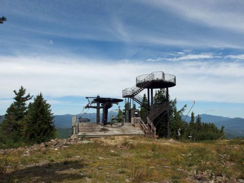 viewing platform at the top of the ski area on Little Attitash Mountain in New Hampshire
