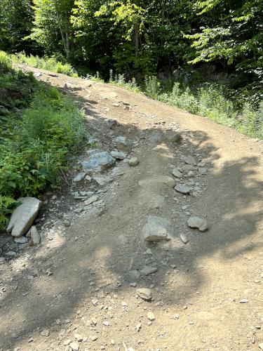 tricky trail in July on ATV hikes near Pittsburg in northern New Hampshire