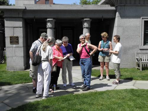 visitors at Mount Auburn Cemetery in Massachusetts