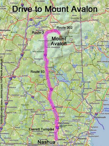 Mount Avalon drive route
