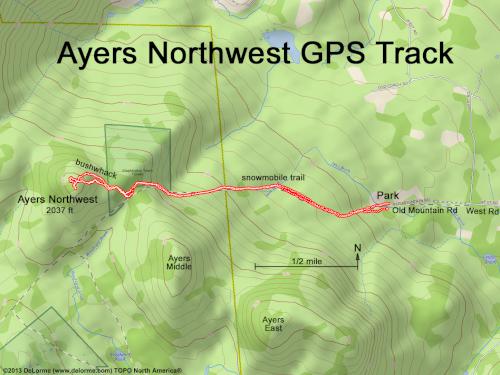 GPS track to Ayers Northwest in New Hampshire